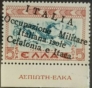 Greece Italy Occupation Ionian Islands Rare " Mnh " Signed Value:€ 2.  000,  41