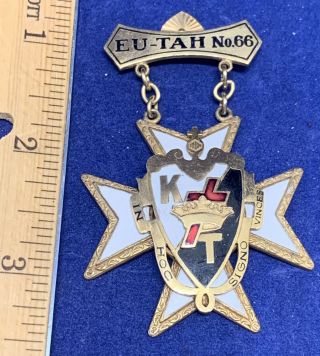 Rare Antique In Hoc Signo Vinces Masonic Knights Badge Metal Pin Eu - Tah No.  66