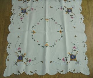 Madeira Linen Colour Tablecloth With Hand Embroidery And Cut Work