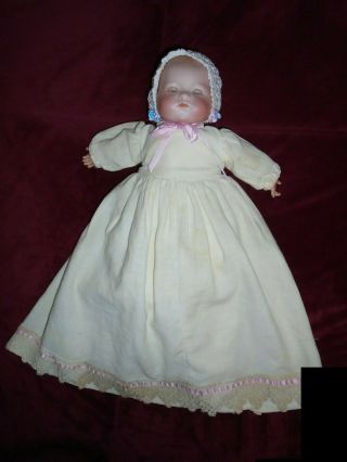 Antique Am Dream Baby Doll Germany Bisque Head Cloth Body Non Work Crier 12 "
