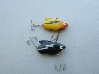 2 Heddon Sonic Fishing Lures Smaller Size Yellow And Black Colors