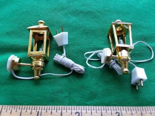 Vintage Clare - Bell Brass Carriage Lamps 12v 1:12 Scale Dollhouse