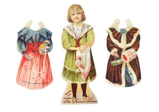 Diamond Dyes Antique Victorian Trade Card Paper Doll W/ Clothing Burlington Vt