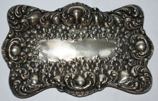 Vintage Sterling Silver Victorian Calling Card Tray