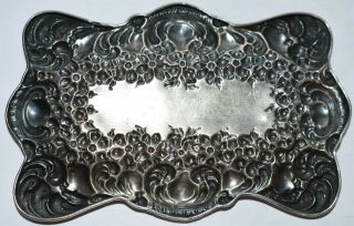 Vintage Sterling Silver Victorian Calling Card Tray 3