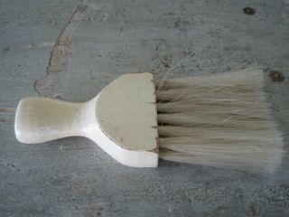 Old Primitive White Paint Wood Handle Small Whisk Broom Horse Hair Aafa