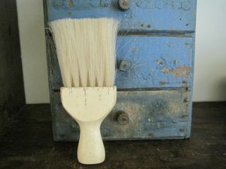 Old Primitive White Paint Wood Handle Small Whisk Broom Horse Hair AAFA 3