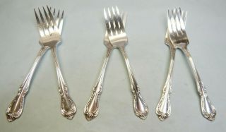 6 Chalice - Harmony Salad/dessert Forks - Elegant Ornate 1958 Rogers Fine
