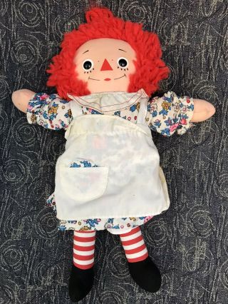 Vintage Raggedy Ann Doll - Knickerbocker 12 " - Dress Apron Pantaloons