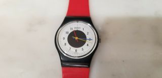 Vintage Swatch Watch 1980s - Rare - Red,  White,  Black - Owner -
