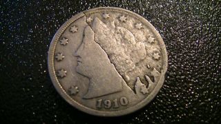 1910 Liberty Head V Nickel Lamination Flaw Error Antique American Coin Us