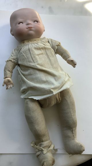 Antique Germany/german Baby Doll Bisque Head 14 Inches Sweet Doll Marked 1400/5