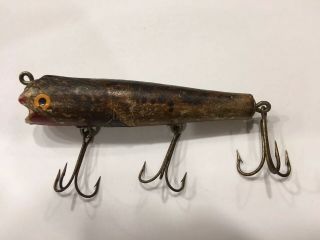 Vintage Eger Bait Co.  Wood Frog Skin Fishing Lure