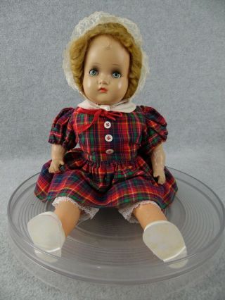 14 " Vintage Composition & Cloth Mama Doll Baby Doll With Mohair Wig