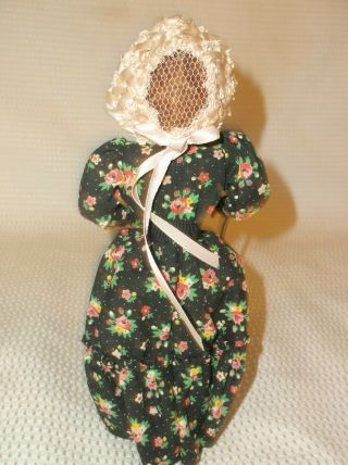 Vintage Folk Art Hand Made Wooden Doll with Cloth Outfit 3