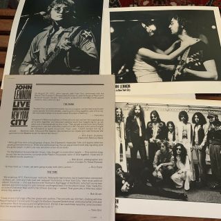 John Lennon Live In York Press Kit Glossy Photos Rare Beatles Promo