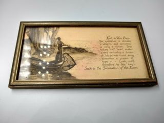Antique 1930’s Framed Native American Print.  “salutation Of The Dawn” Nr