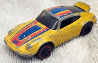 Vintage Yellow Rare Hotwheels 1974 Hong Kong Redline Porsche Carrara Car