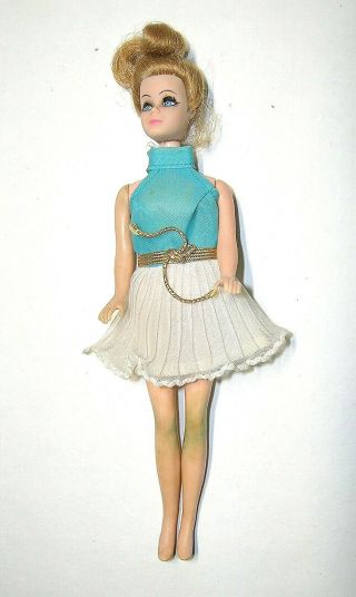 Vintage Dawn Dancing Jessica Doll W/ Dawn Mini Dress Topper 6 " Fashion