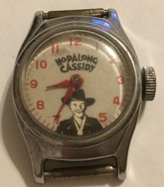 Really Cool Vintage Estate Rare Running Hopalong Cassid Wrist Watch Af51