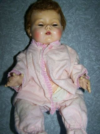 Vintage American Character Tiny Tears Doll Rooted Hair Rock - A - Bye Eyes