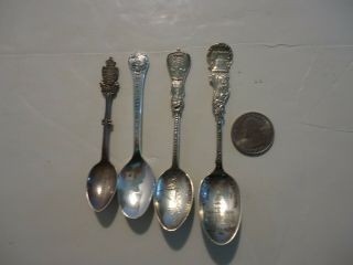 Vintage Sterling Silver Souvenir Spoons Group Of Four
