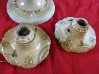 3 Vintage Ceramic Porcelain Ceiling Light Fixtures 2