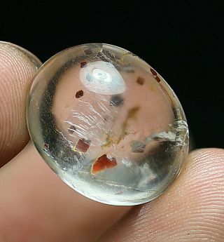 16ct Rare Natural Clear Mica Crystal Quartz Pendant Polished
