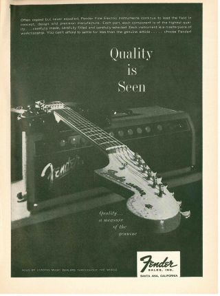 1962 Fender Jaguar Guitar Vintage Page Ad