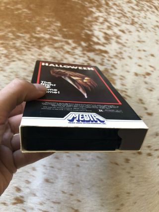 VHS Halloween 1978 Rare White Stripe Media Release John Carpenter Horror 3