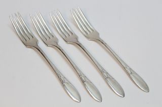 4 Vintage Oneida Community 1932 Lady Hamilton Silverplate Flatware Dinner Forks