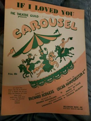 If I Loved You The Theatre Guild Carousel Rodgers Hammerstein 1945 Sheet Music