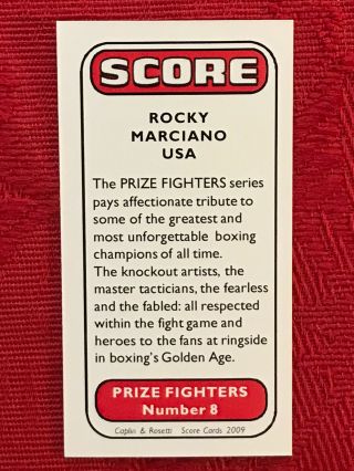 ROCKY MARCIANO BOXING CARD - VERY SCARCE & RARE U.  K.  ISSUE BOXING CARD - 2