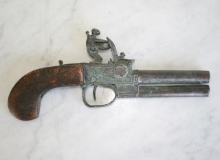 Antique Flintlock Musket Display Toy Gun Pistol.  Die Cast Iron Metal Metal Rare