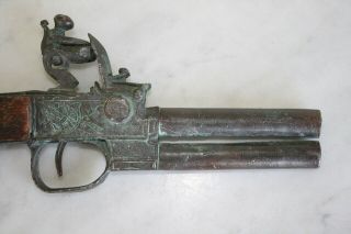 Antique Flintlock Musket Display Toy Gun Pistol.  Die Cast Iron Metal Metal RARE 3