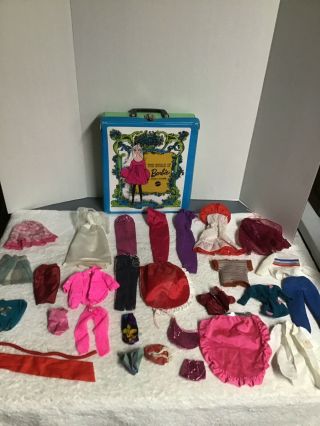1968 The World Of Barbie Doll Case & Barbie & Ken Clothes