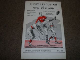 Rare Rugby League Xiii V Zealand @ White City Stadium Manchester 20 Sep 1961