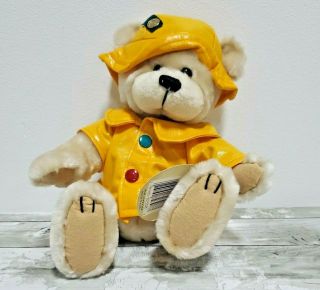 Harper The Brass Button Bear Stuffed Animal Yellow Rain Coat Teddy