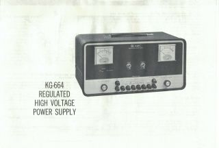 Knight - Kit Manuals For Kg - 664 Regulated High Voltage Power Supply