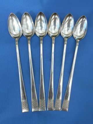 6 National Silver Co 1946 Cavalcade Pattern Iced Tea Spoons Silver Plate