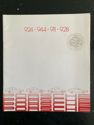 Very Rare Porsche 30 Page Full Model Range Sales Brochure 1981