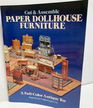 Dover Cut & Assemble Paper Doll Dollhouse Furniture Antique Toy