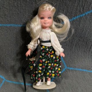 Vintage Tiny Teens 5” Doll By Uneeda Hong Kong Girl With White Hair & Green Eyes