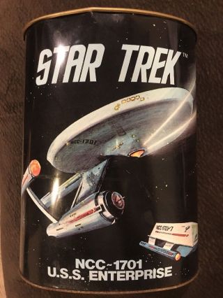 Vintage Star Trek Trashcan Rare 1977 Please See Pictures And Description