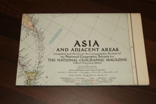 Vintage National Geographic Maps - Map Of Asia & Adjacent Areas 1952