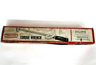 Vintage 0 - 100 Ft.  Lb.  Craftsman 9 - 44481 Torque Wrench With Chart & Box