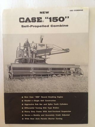Case Model 150 Self - Propelled Combine Harvester Brochure Antique Farm Equipment