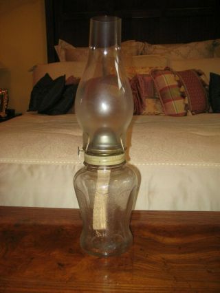 Rare Vintage Speas U - Savit Jar Kerosene Fitted Lid And Wick & Globe