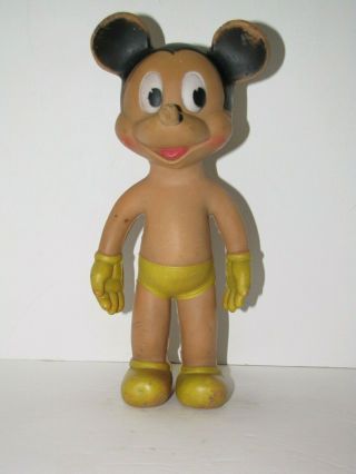 Vintage Sun Rubber Co Squeaker Toy Doll Mickey Mouse Walt Disney