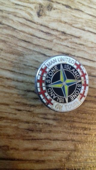 Manchester United Fc / Stone Island Rare Pin Badge One Only